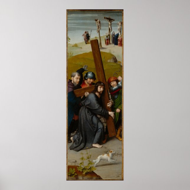 Christus, der das Kreuz mit der Kreuzigung trägt Poster (Vorne)
