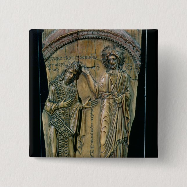 Christus, der den Kaiser Constantine VII krönt Button (Vorderseite)