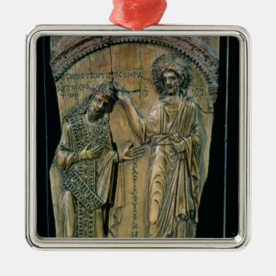 Christus, der den Kaiser Constantine VII krönt Silbernes Ornament