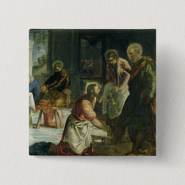 Christus, der die Füße der Schüler, c.1547 wäscht Button (Vorderseite)
