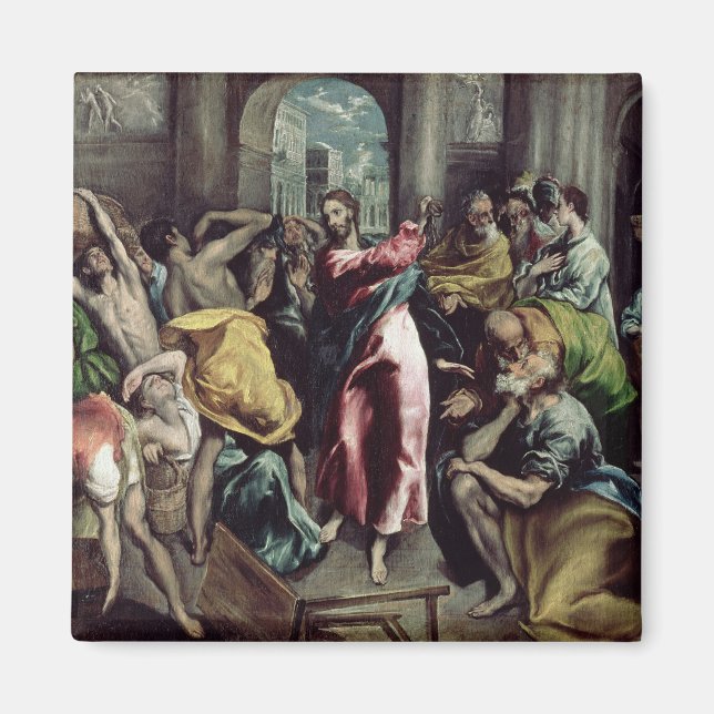 Christus, der die Händler aus dem Tempel treibt Magnet (Vorne)