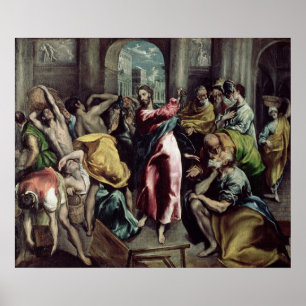 Christus, der die Händler aus dem Tempel treibt Poster