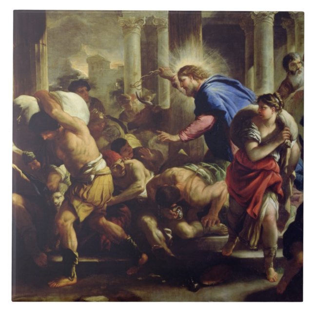 Christus, der die Kaufleute vom Tempel fährt Fliese (Vorderseite)