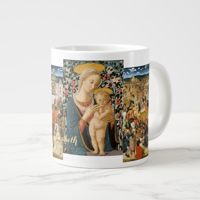 Christus, der die Madonna mit dem Kind Jesus verkö Jumbo-Tasse (Vorderseite Rechts)