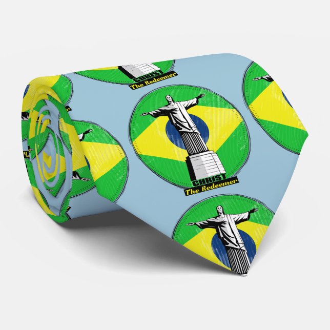 Christus der Erlöser Christliches Design Krawatte (Gerollt)