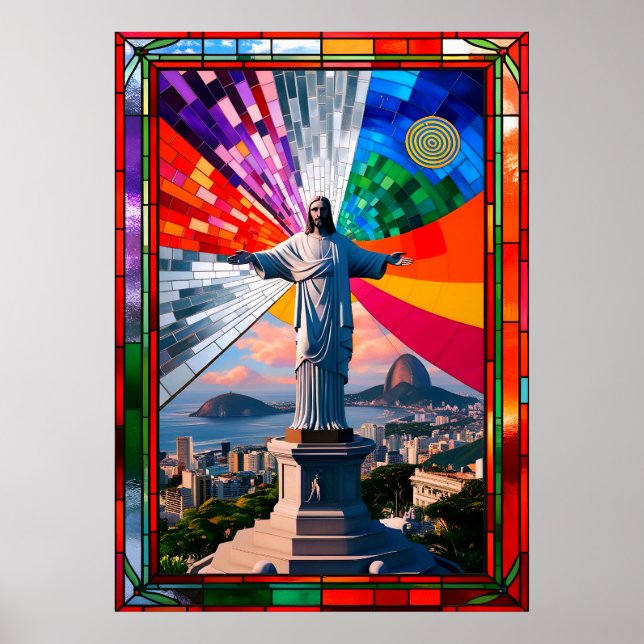 "Christus der Erlöser in Mosaik Poster (Vorne)