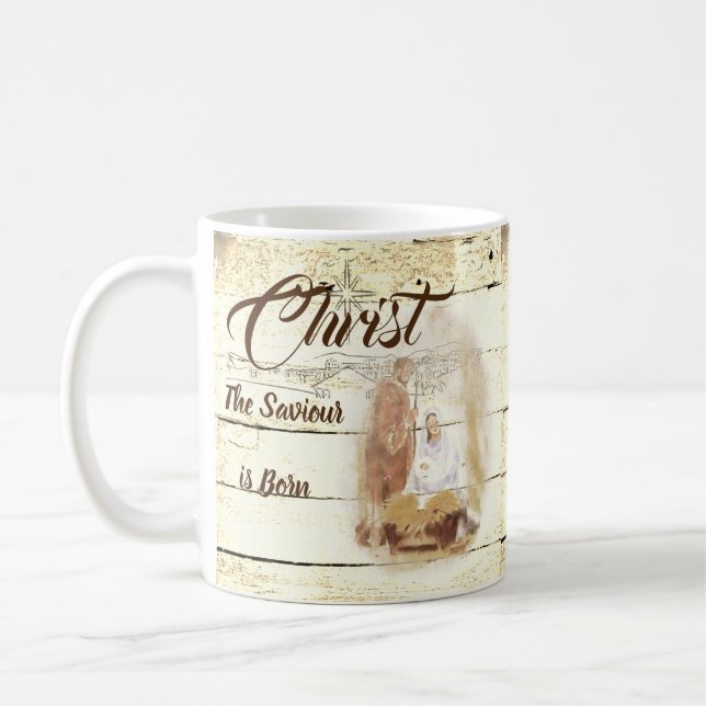 Christus der Erlöser ist geboren Kaffeetasse (Links)