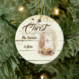 Christus der Erlöser ist geboren Keramik Ornament