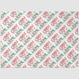 Christus der Erlöser ist Geborene Typografie Seidenpapier