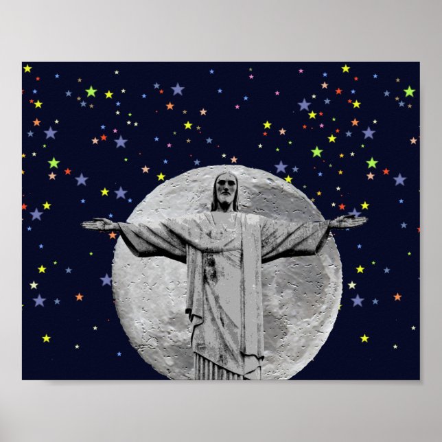 Christus der Erlöser, Mond und Sterne Poster (Vorne)