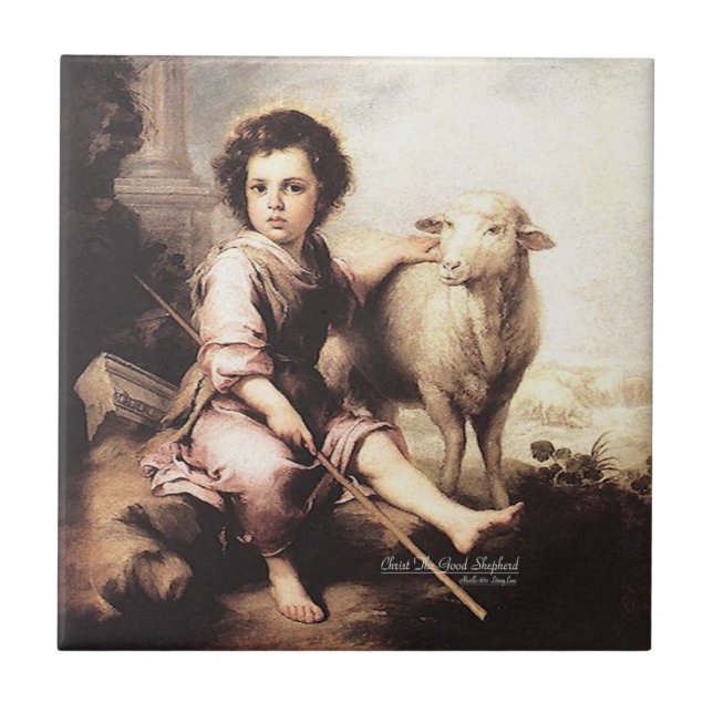 Christus der gute Hirte Fliese (Vorderseite)