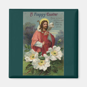 Christus der Hirte mit Lamm Vintage Ostern Magnet