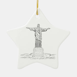 Christus der Redeemer Keramik Ornament