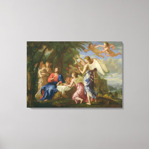 Christus diente durch die Engel, c.1650 (Öl auf Leinwanddruck