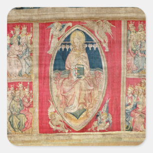 Christus fesselte sich mit den apokalyptischen Tie Quadratischer Aufkleber