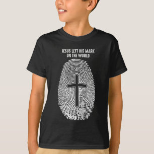 Christus Fingerprint Christlich Jesus  seine Mark T-Shirt