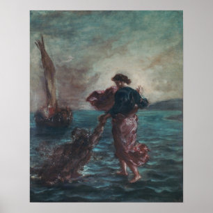 Christus geht auf Wasser Poster