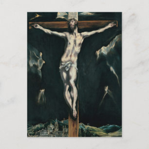 Christus gekreuzigt mit Toledo im Hintergrund Postkarte