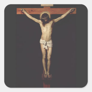 Christus gekreuzigt von Diego Velazquez Quadratischer Aufkleber