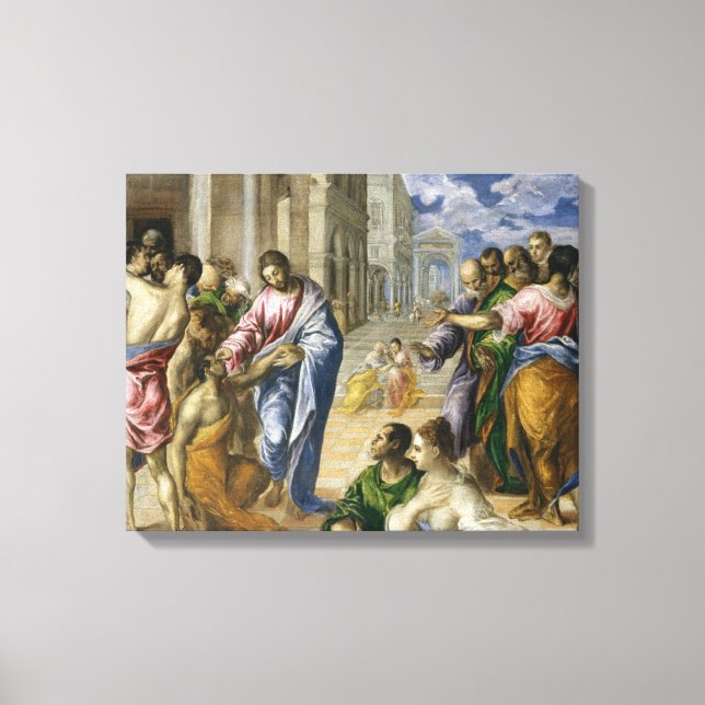 Christus Healing the Blind Leinwanddruck (Vorderseite)