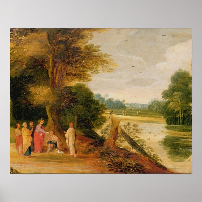 Christus Healing the Blind Man Poster (Vorne)