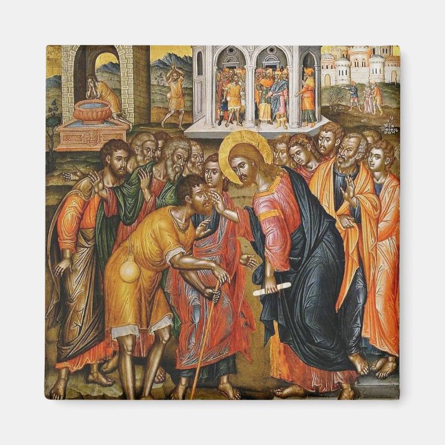 Christus heilt das Blinde durch Emmanuel Tzanes Magnet (Vorne)