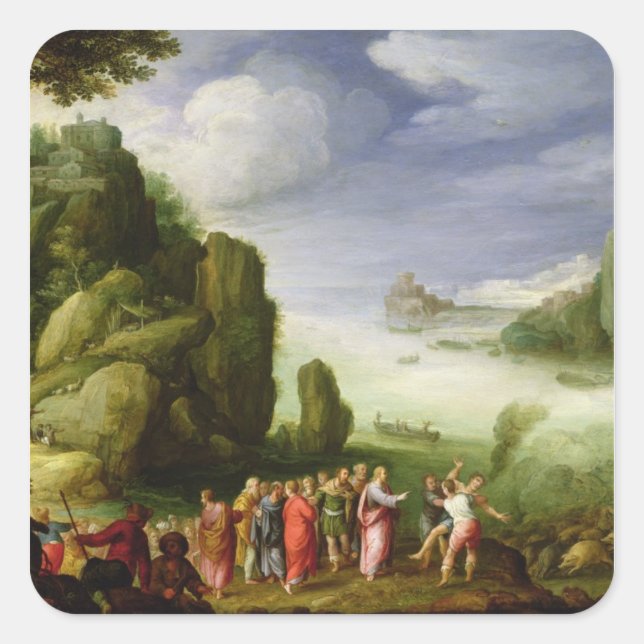 Christus heilt den Gerasasegenen, 1608 Quadratischer Aufkleber (Vorderseite)