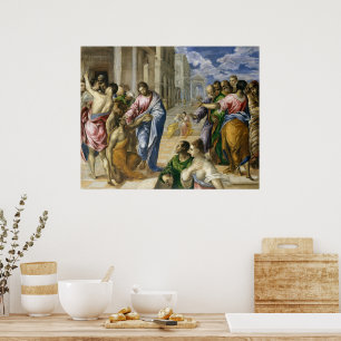 Christus heilt einen Blinden El Greco Poster