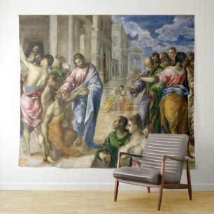 Christus heilt einen Blinden El Greco Wandteppich