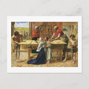 Christus im Carpenter-Shop seines Vaters Postkarte