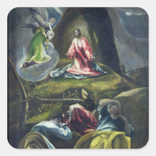 Christus im Garten des Lebens Quadratischer Aufkleber