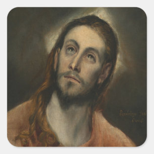 Christus im Gebet, 1585-87 (Öl auf Leinwand) Quadratischer Aufkleber