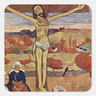 Christus im Gelben by Paul Gauguin, Vintage Fine A Quadratischer Aufkleber