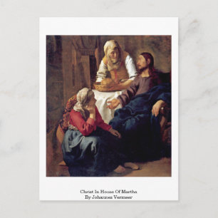 Christus im Haus Martha von Johannes Vermeer Postkarte