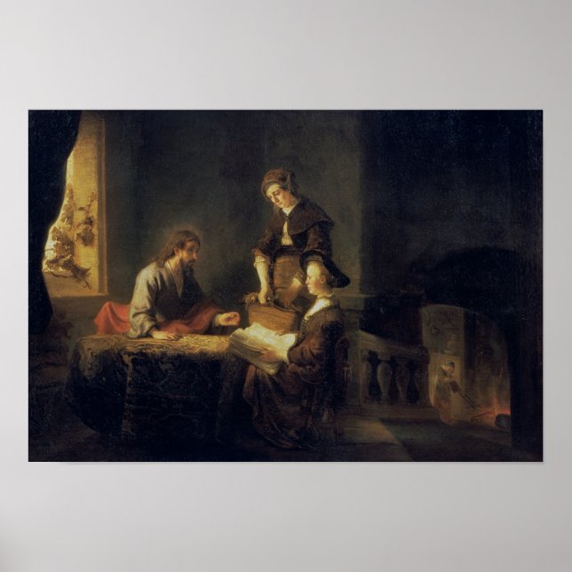 Christus im Haus von Martha und Maria Poster (Vorne)