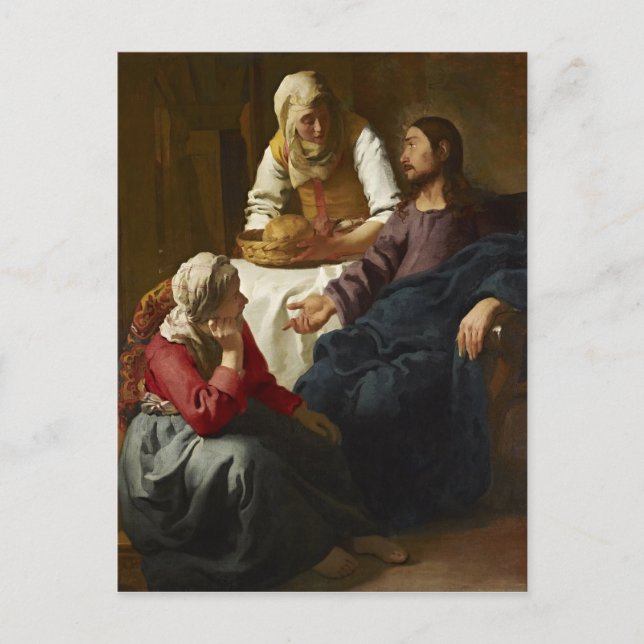 Christus im Haus von Martha und Maria (Vermeer) Postkarte (Vorderseite)