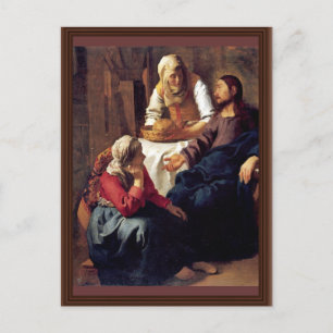 Christus im Hause von Martha und Maria, von Vermee Postkarte