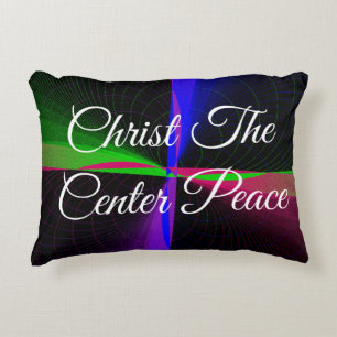 Christus im Mittelpunkt Frieden Geometrisches Akze Dekokissen