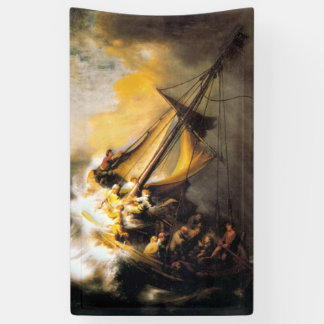 Christus im Sturm am Meer von Galiläa- Rembrandt Banner