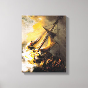 Christus im Sturm am Meer von Galiläa- Rembrandt Leinwanddruck