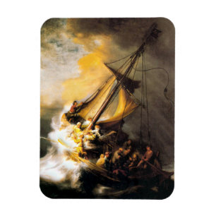 Christus im Sturm am Meer von Galiläa- Rembrandt Magnet