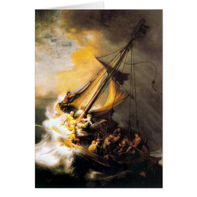 Christus im Sturm auf Meer von Galiläa Rembrandt (Vorne)