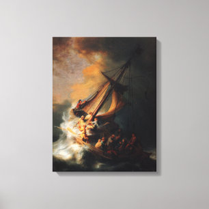 Christus im Sturm auf See Genezareth durch Leinwanddruck