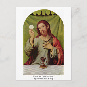 Christus in der Eucharistin von Vicente Juan Masip Postkarte