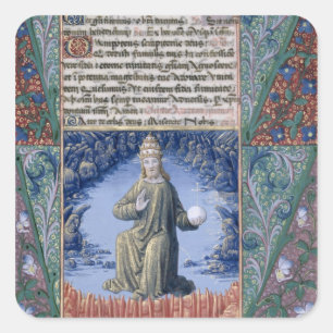 Christus in der Majestät Quadratischer Aufkleber