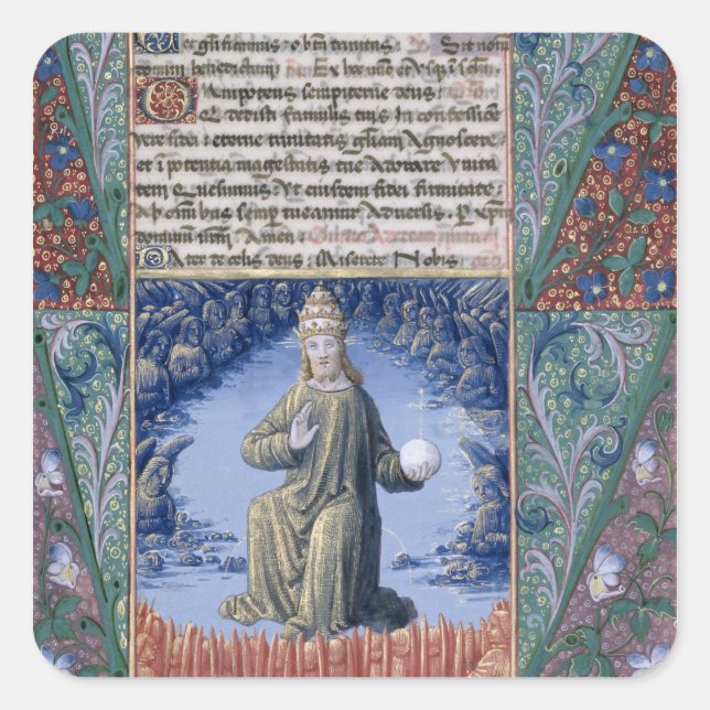 Christus in der Majestät Quadratischer Aufkleber (Vorderseite)