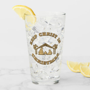 Christus in der Weihnachtskrippe 16 oz Glas behalt