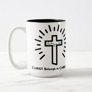 Christus in der Weihnachtszeit-Tasse Zweifarbige Tasse