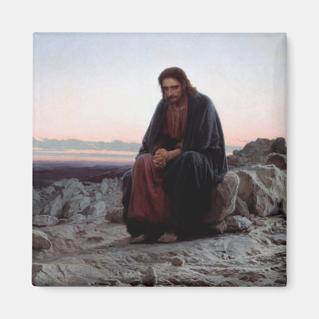 Christus in der Wildnis, Ivan Kramskoi Magnet (Vorne)