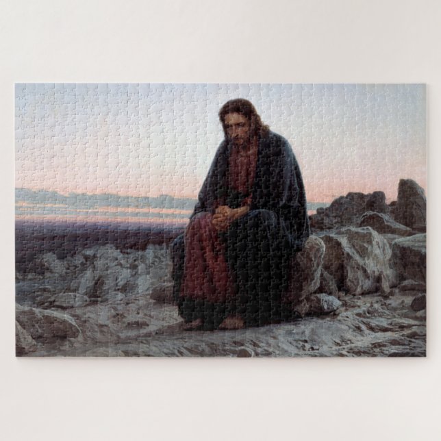Christus in der Wildnis, Ivan Kramskoi Puzzle (Horizontal)